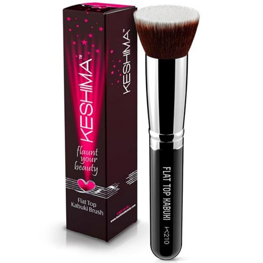 Keshima Flat Top Kabuki Foundation Brush for Liquid Cream Powder Blending